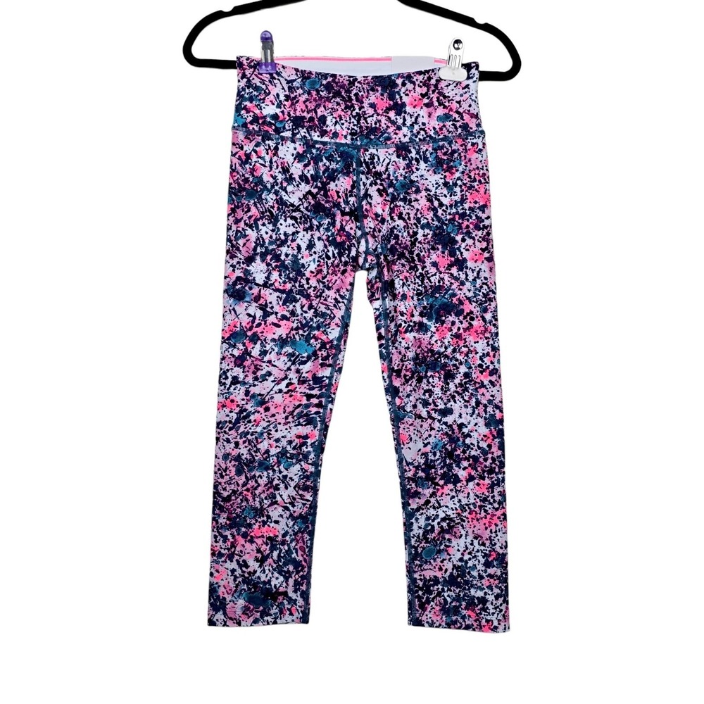 Calvin Klein Womens Performance High Waist Crop Splatter Leggings Size S NWT